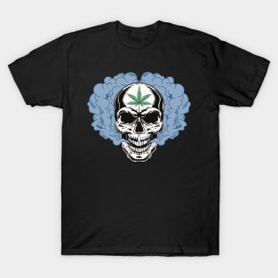 skull blue smoke T-Shirt